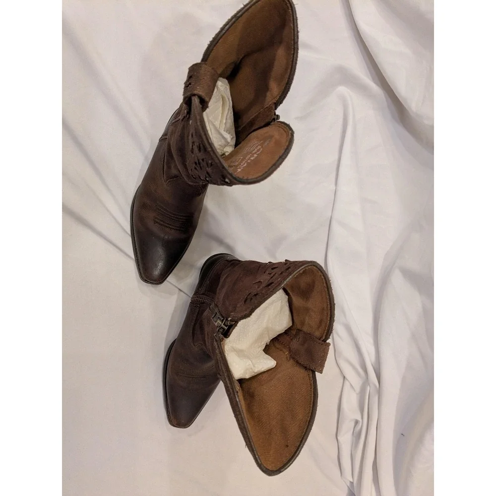 Ariat Boots Kids Size 11 Brown Leather Western Zip Cowboy Style 10010913